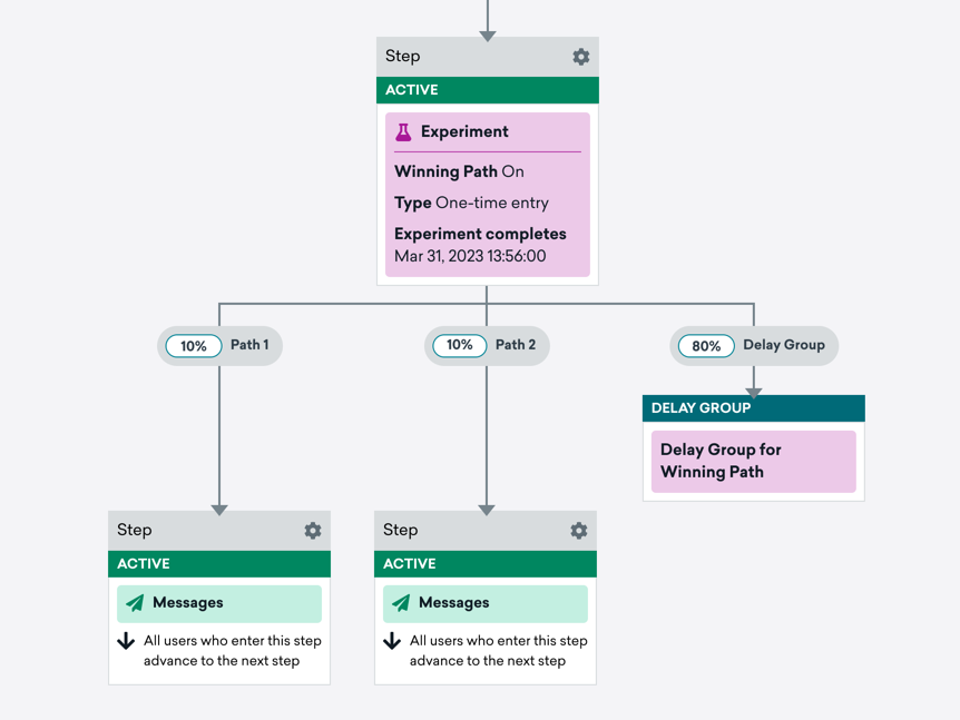 Experiment Step with a Delay Group for Winning Path