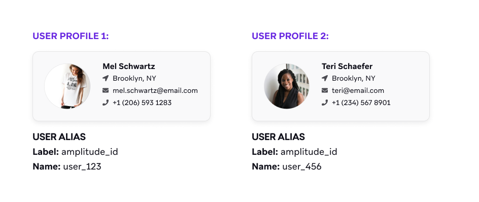 Two different user profiles for separate users with the same user alias label but different alias names