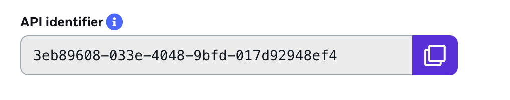 API Identifier section of an HTML email template.