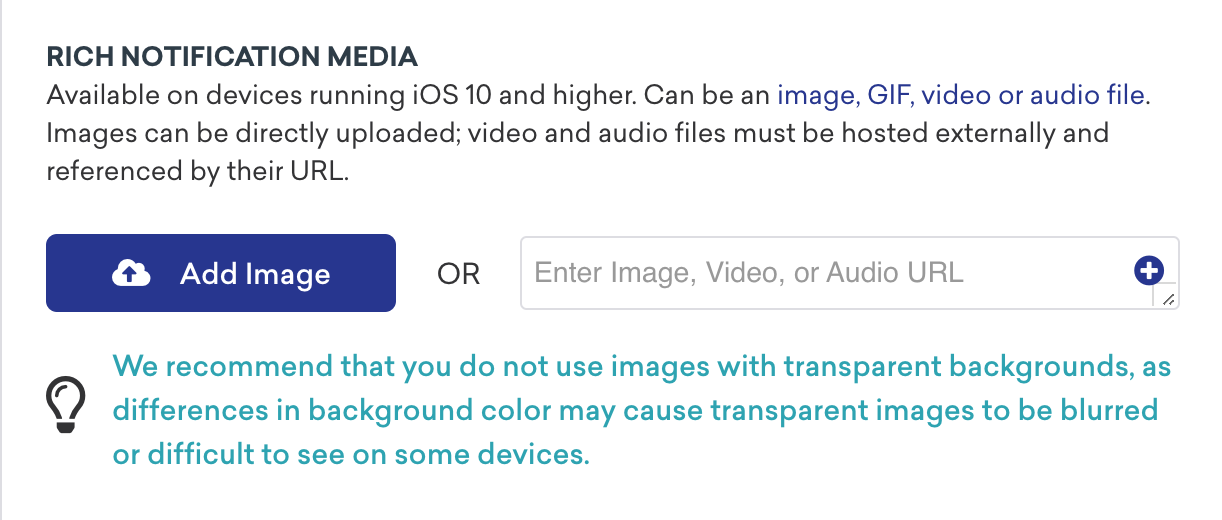 An example of summary text for a push notification.