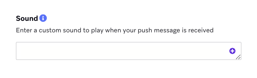 The sound advanced setting in the Braze push composer.