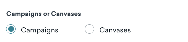 An example radio button rendered in Braze.