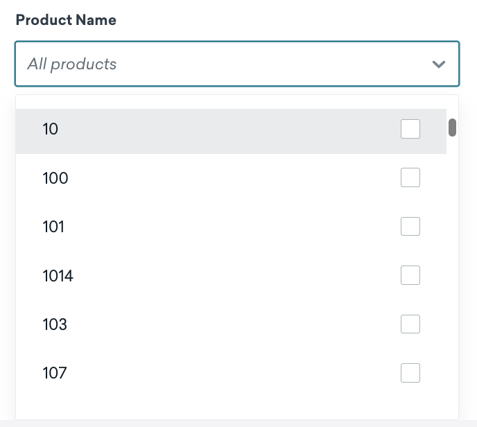 An example multi-select list rendered in Braze.