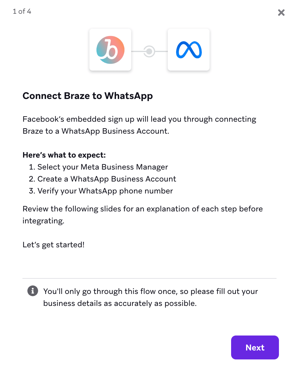 BrazeとWhatsAppの接続方法。